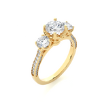 Load image into Gallery viewer, 1.91 CT All Round Lab Grown Diamond Three Stone Ring | 55 Stone Gold Band