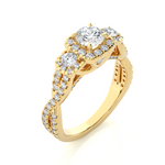 Load image into Gallery viewer, 1.35 Carat Three Stone Lab-Grown Diamond Ring | Round with Hidden Princess Accent