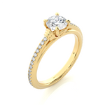 Load image into Gallery viewer, 1.26 CTW Round Lab-Grown Diamond Engagement Ring with Rope-Style Sides E-F / VVS-VS