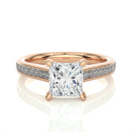 Load image into Gallery viewer, 1.95 CTW Princess Cut Lab-Grown Diamond Channel Set Engagement Ring E-F / VVS-VS