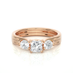 Load image into Gallery viewer, 0.96 CT Princess Cut Three Stone Lab Grown Diamond Ring with Round Side Stones