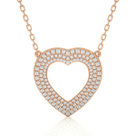 Load image into Gallery viewer, 1.26 CT Lab-Grown Diamond Three-Heart Row Pendant Necklace | Solid Gold | 73 Round Diamonds