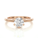 Load image into Gallery viewer, 1.05 CT Round Lab Grown Diamond 5 Stone Engagement Ring | Six Prong Gold Band