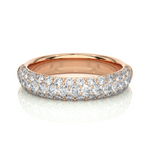Load image into Gallery viewer, 0.93 CT Round Cut Lab Grown Diamond 3 Row Pave Band 49 Stone IGI Certified