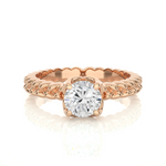 Load image into Gallery viewer, 0.98 CT Round Lab Grown Diamond Solitaire Engagement Ring | Gold Band