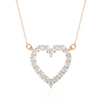Load image into Gallery viewer, 0.46 CT Lab-Grown Diamond Heart Pendant Necklace | Round Diamonds | Solid Gold