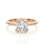 Load image into Gallery viewer, 1.38 CT Princess or Round Lab Grown Diamond Engagement Ring | 4 Stone Gold Band