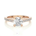 Load image into Gallery viewer, 1.36 CTW Round Lab-Grown Diamond Engagement Ring with Claw & Micropave Set E-F / VVS-VS