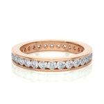 Load image into Gallery viewer, 1.20 CT Round Lab Grown Diamond Channel Set Eternity Band | 30 Stone Gold Ring