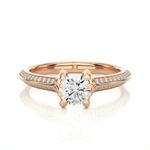 Load image into Gallery viewer, 0.73 CTW Lab-Grown Diamond Pavé Engagement Ring – Round Cut