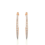 Load image into Gallery viewer, Thin Round Lab Grown Diamond Half-Hoop Earrings 0.38 CTW – 70 Stones, 10K 14K 18K White Yellow Rose Gold, IGI Certified