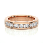 Load image into Gallery viewer, 0.52 CT Baguette & Round Cut Lab Grown Diamond Channel Set Band 13 Stone IGI Certified