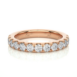Load image into Gallery viewer, 1.01 CT Round Cut Lab Grown Diamond Bold Micro Pave Band 10 Stone IGI Certified