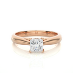 Load image into Gallery viewer, 0.80 CT Princess or Round Lab Grown Diamond Solitaire Engagement Ring | Gold Band