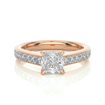 Load image into Gallery viewer, 2.12 CTW Cushion Cut Lab-Grown Diamond Engagement Ring with Princess Channel Set Accents