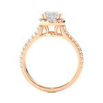 Load image into Gallery viewer, 1.20 CT Oval Halo Lab Grown Diamond Ring with Round Side Stones