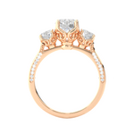 Load image into Gallery viewer, 1.91 CT All Round Lab Grown Diamond Three Stone Ring | 55 Stone Gold Band