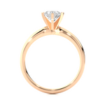 Load image into Gallery viewer, 1.18 CT Round Lab Grown Diamond Solitaire Engagement Ring | Six Prong Gold Band