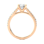 Load image into Gallery viewer, 1.36 CTW Round Lab-Grown Diamond Engagement Ring with Claw & Micropave Set E-F / VVS-VS