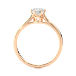 Load image into Gallery viewer, 0.53 CT Round Lab Grown Diamond Solitaire Engagement Ring | Six Prong Gold Band