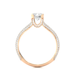 Load image into Gallery viewer, 1.13 CTW Round Lab-Grown Diamond Engagement Ring with Four-Row Pave Set E-F / VVS-VS