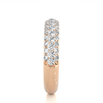 Load image into Gallery viewer, 0.93 CT Round Cut Lab Grown Diamond 3 Row Pave Band 49 Stone IGI Certified