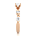 Load image into Gallery viewer, 0.90 CTW Round Lab-Grown Diamond Engagement Ring in Unique Style E-F / VVS-VS