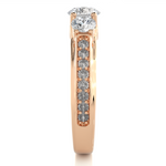 Load image into Gallery viewer, 1.70 CT Round Center with Round Side Lab Grown Diamond Three Stone Ring | 21 Stone Gold Band