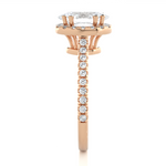 Load image into Gallery viewer, 1.20 CT Oval Halo Lab Grown Diamond Ring with Round Side Stones