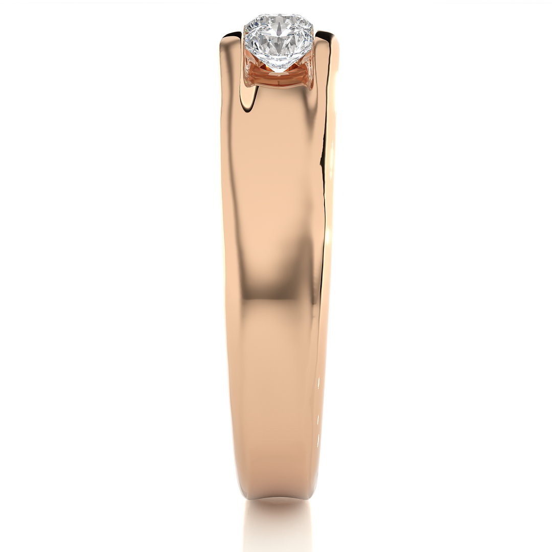 0.52 CT Men’s Three Stone Lab Grown Diamond Ring | 3 Stone Gold Band
