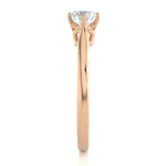 Load image into Gallery viewer, 0.53 CT Round Lab Grown Diamond Solitaire Engagement Ring | Six Prong Gold Band