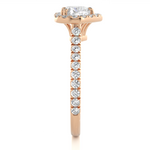 Load image into Gallery viewer, 1.33 CT Heart Halo Lab Grown Diamond Ring with Round Side Stones