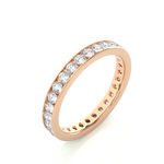 Load image into Gallery viewer, 1.04 CT Round Lab Grown Diamond Channel Set Ring | 30 Stone Gold Band