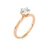 Load image into Gallery viewer, 1.18 CT Round Lab Grown Diamond Solitaire Engagement Ring | Six Prong Gold Band
