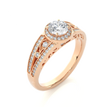 Load image into Gallery viewer, 0.95 Carat Vintage Halo Lab-Grown Round Diamond Ring | Timeless Elegance