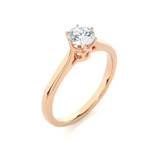 Load image into Gallery viewer, 0.53 CT Round Lab Grown Diamond Solitaire Engagement Ring | Six Prong Gold Band