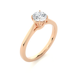 Load image into Gallery viewer, 0.73 CT Round Lab Grown Diamond Solitaire Engagement Ring | Four Prong Gold Band