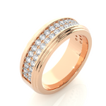 Load image into Gallery viewer, 1.03 CT Men’s Two Row Lab Grown Diamond Ring | 40 Stone Gold Band