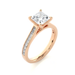 Load image into Gallery viewer, 1.95 CTW Princess Cut Lab-Grown Diamond Channel Set Engagement Ring E-F / VVS-VS