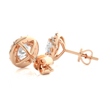 Load image into Gallery viewer, 1.90 CTW Round Cut Diamond Halo Push Back Earrings, 10K 14K 18K White Yellow Rose Gold, IGI Certified