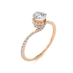 Load image into Gallery viewer, 0.84 CTW Round Lab-Grown Diamond Twisted Engagement Ring E-F / VVS-VS