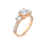 Load image into Gallery viewer, 1.91 CT All Round Lab Grown Diamond Three Stone Ring | 55 Stone Gold Band