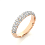 Load image into Gallery viewer, 0.93 CT Round Cut Lab Grown Diamond 3 Row Pave Band 49 Stone IGI Certified