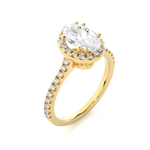 Load image into Gallery viewer, 1.20 CT Oval Halo Lab Grown Diamond Ring with Round Side Stones