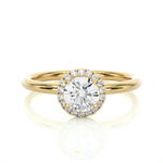 Load image into Gallery viewer, 0.50 CT Round Diamond Halo Lab Grown Ring with 19 Stones