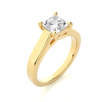 Load image into Gallery viewer, 1.35 CT Princess Cut Lab Grown Diamond Engagement Ring | Bold 4 Stone Gold Band