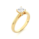 Load image into Gallery viewer, 0.80 CT Princess or Round Lab Grown Diamond Solitaire Engagement Ring | Gold Band