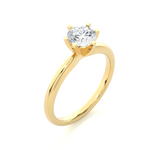 Load image into Gallery viewer, 1.18 CT Round Lab Grown Diamond Solitaire Engagement Ring | Six Prong Gold Band