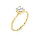 Load image into Gallery viewer, 0.53 CT Round Lab Grown Diamond Solitaire Engagement Ring | 1 Stone Gold Band