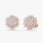 Load image into Gallery viewer, Flower Cluster Lab-Grown Diamond Earrings 0.67 CTW – 50 Round Stones | 10K, 14K, 18K Gold | IGI Certified